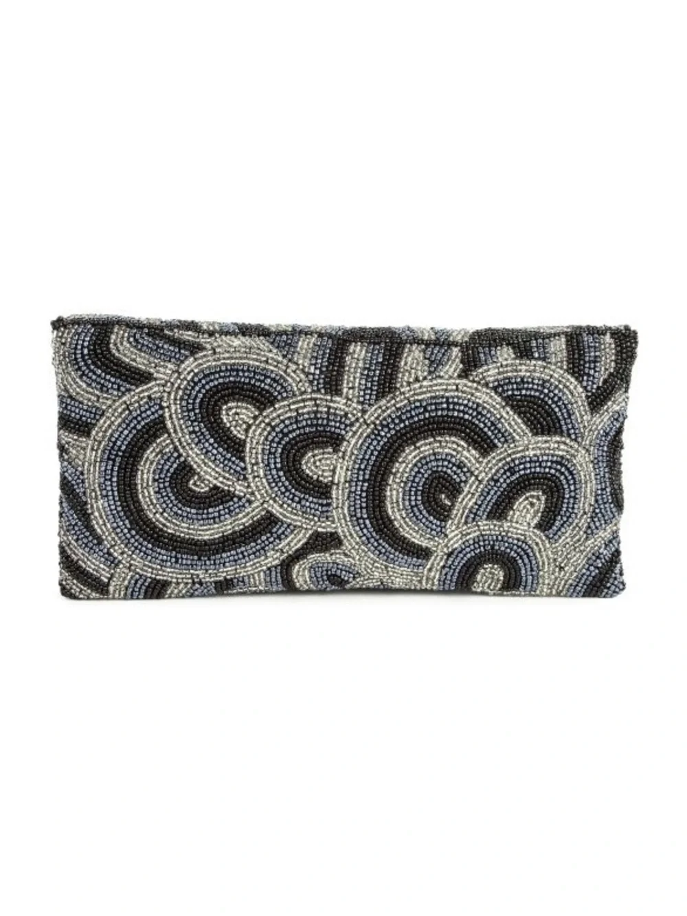 Beaded Black and Silver Evening Clutch